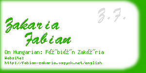 zakaria fabian business card